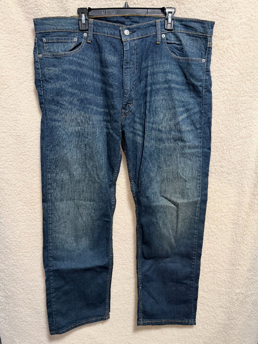 LEVI'S 505 Men's Denim Straight Jeans Relaxed Dark Wash Size 42x30 EUC